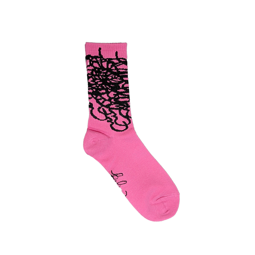 SCRIBBLE SIGNATURE SOCKS-PINK